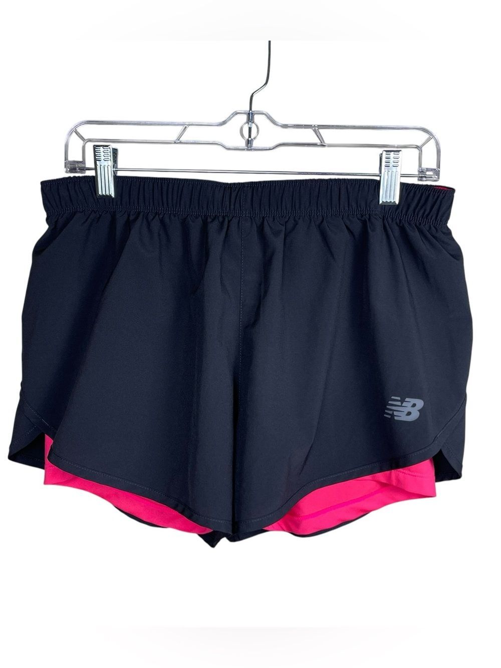 New Balance Black Athletic Shorts with Hot Pink Liner Shorts Size Medium